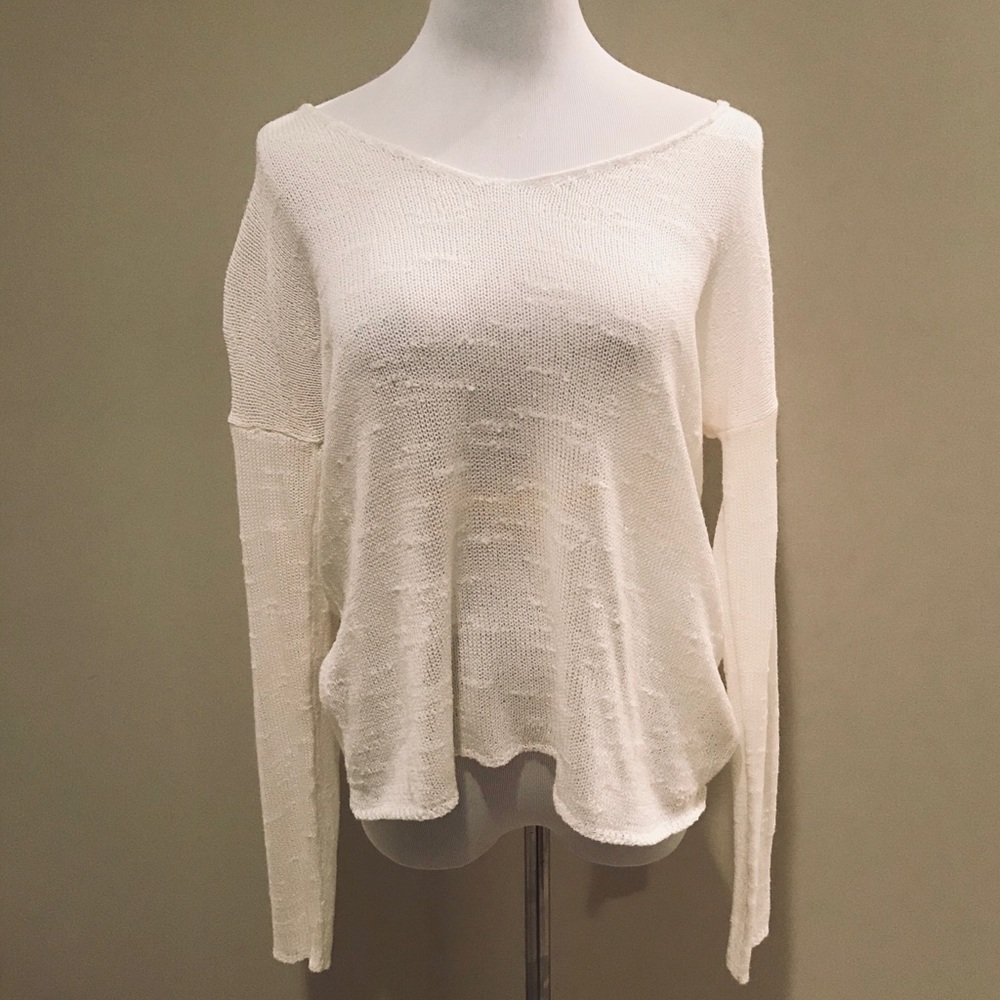 white long sleeve coverup